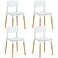 thumbnail image 1 of Costway Dining Side Chairs Set of 4 with Ergonomic Backrest Wide Seat & Sturdy Wooden Legs White, 1 of 10