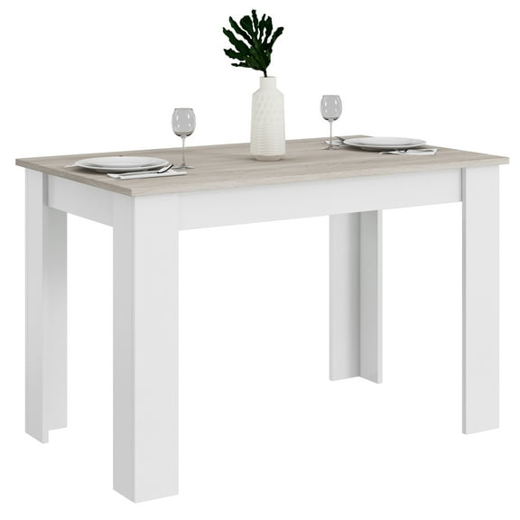 Costway Dining Table 47 Inch Kitchen Dining Table Rectangular for Small Space Light Gray