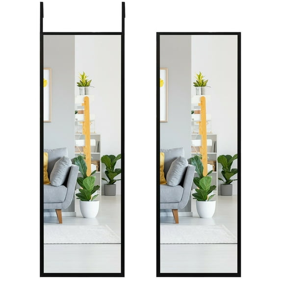 Costway Door Wall Mounted Mirror Full Length Hanging Mirror Bedroom Bathroom Black