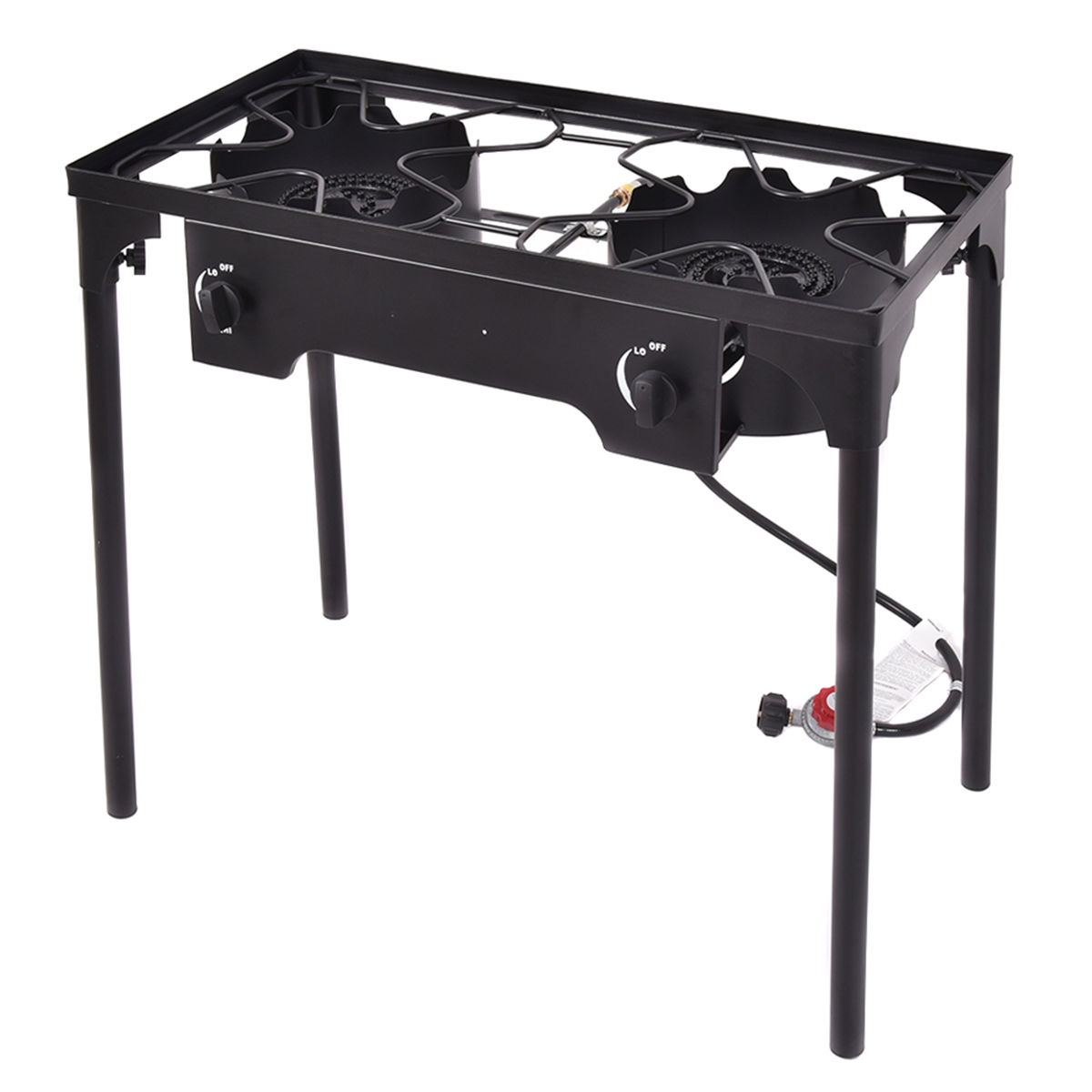 Costway Double Burner Gas Propane Cooker Outdoor Picnic Stove Stand BBQ Grill - image 1 of 10