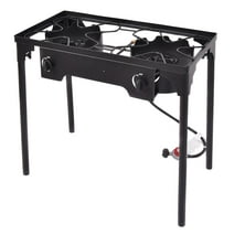 Costway Double Burner Gas Propane Cooker Outdoor Picnic Stove Stand BBQ Grill