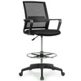 Costway Tall ergonomic Drafting Office Chair w/ Adjustable Height, Arms and Footrest