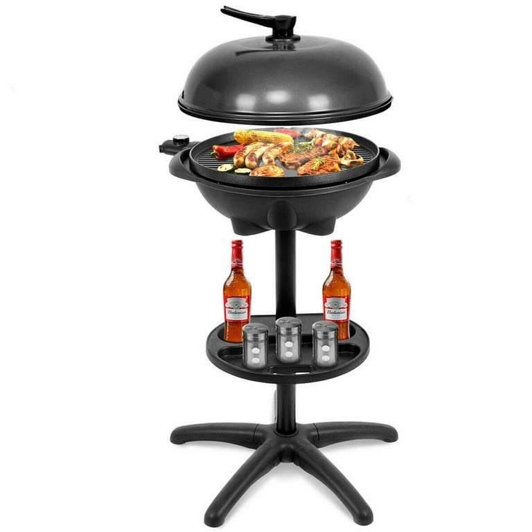 VANSTON Outdoor Electric Barbecue Grill & Smoker with Removable Stand, Cart  Style, Black, 1500W Portable and Convenient Camping Grill for Party