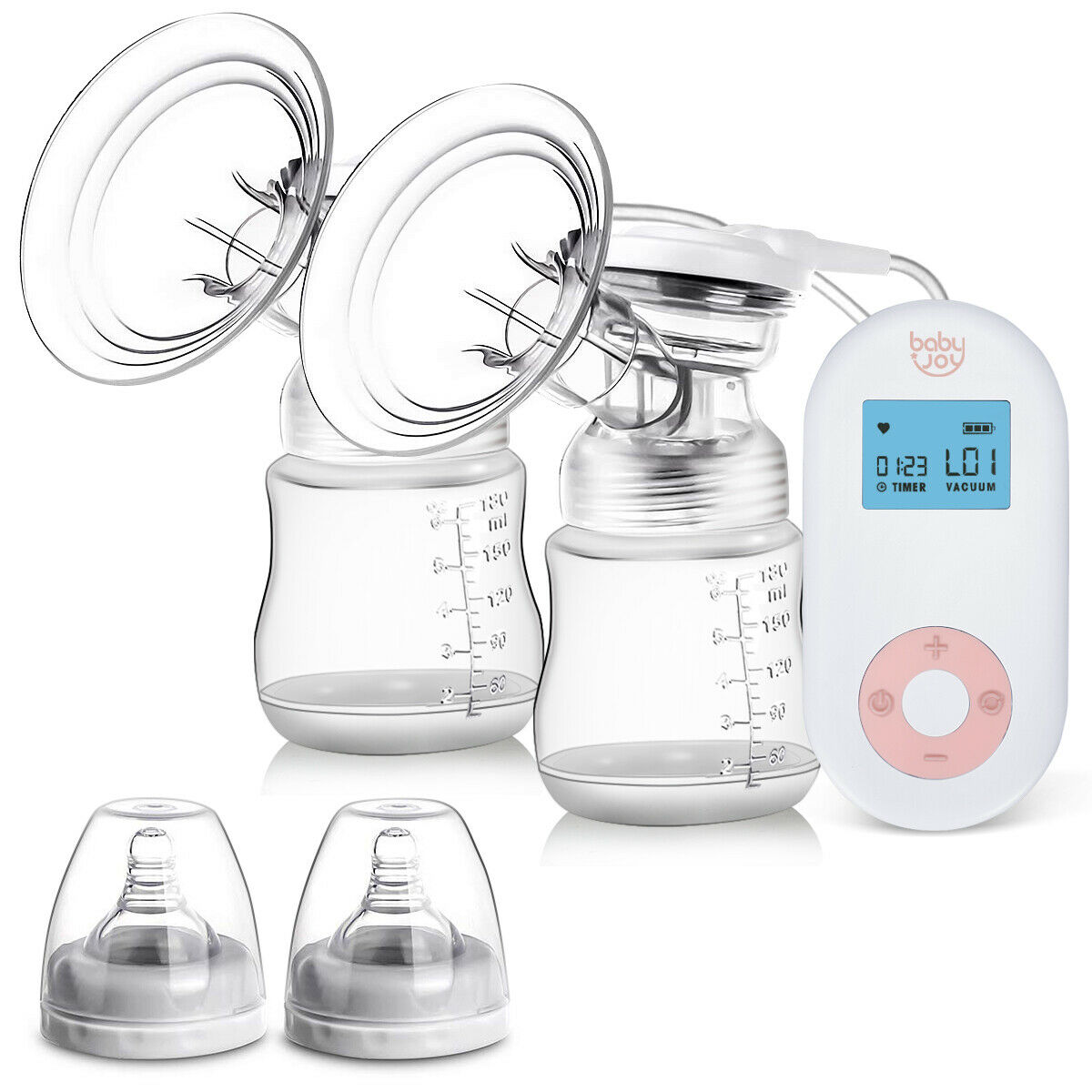 Costway Electric Double Breast Pump, Breast Pump, Portable Dual Suction Nursing Breastfeeding Pump - image 1 of 10