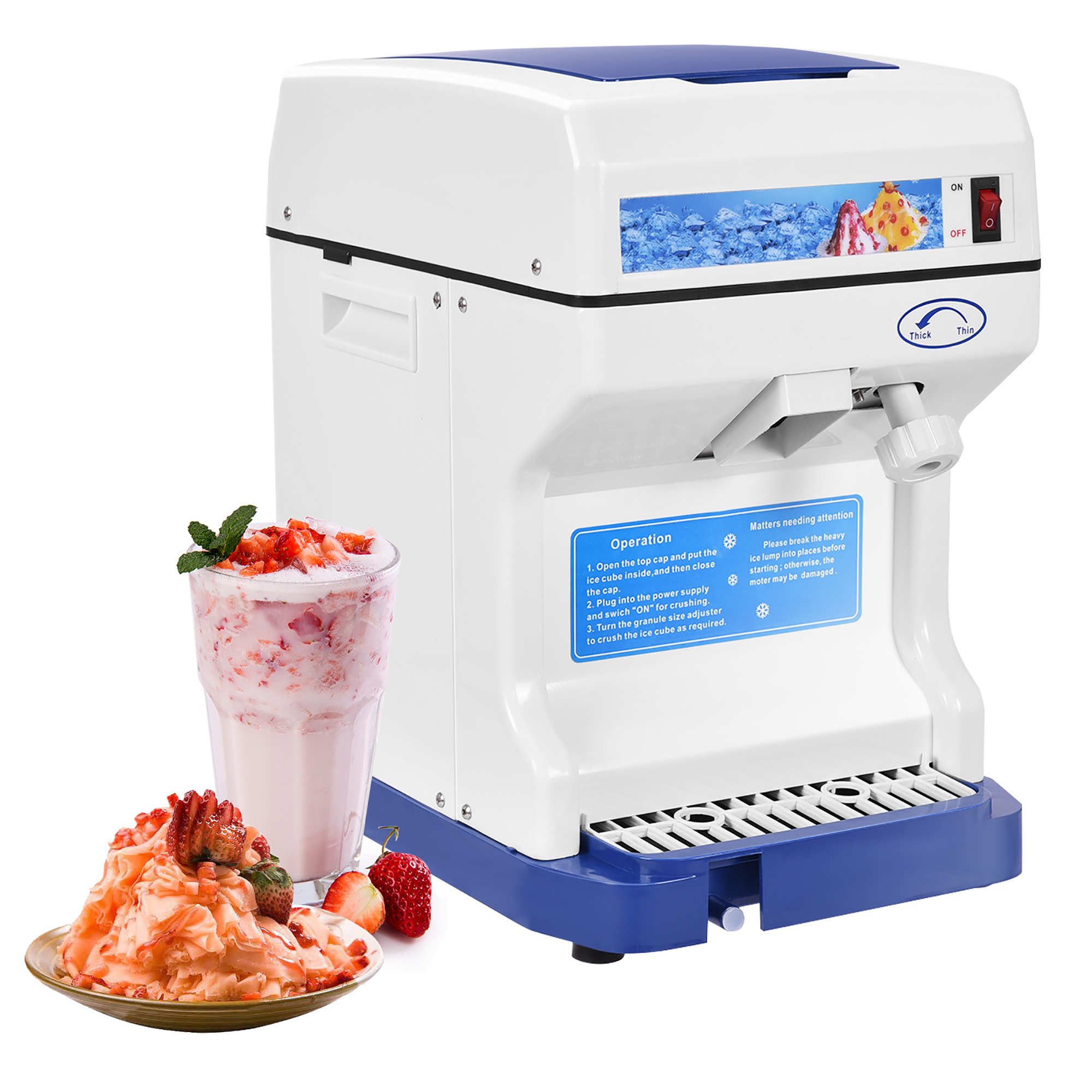 Costway Electric Ice Shaver Machine Tabletop Shaved Ice Crusher Ice Snow Cone Maker - image 1 of 10