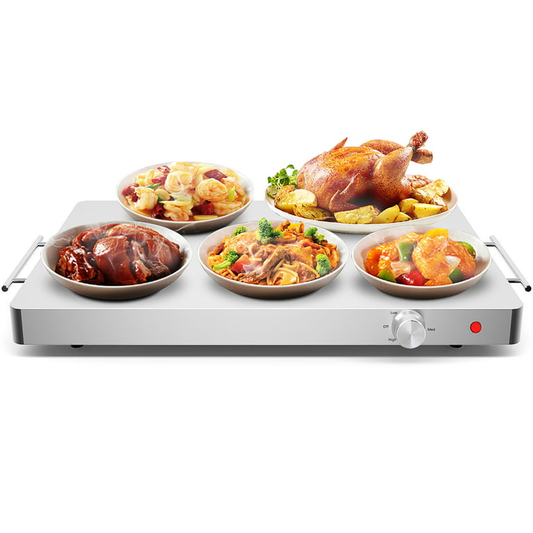 Stainless Steel Warming Hot Plate - Keep Food Warm w/ Portable Electric Food  Tray Dish Warmer w/ Black Glass Top, For Restaurant, Parties, Buffet  Serving, Table or Countertop Use - NutriChef AZPKWTR15 