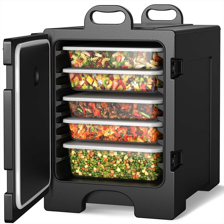 Choice Black Front Loading Insulated Food Pan Carrier - 5 Full