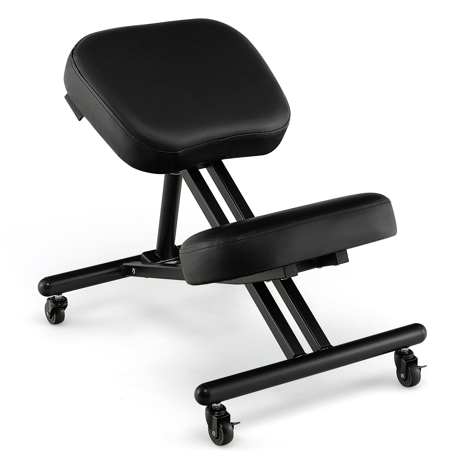 Costway Ergonomic Back Knee Support Chair Adjustable Stool with Lockable Wheels Walmart
