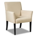 thumbnail image 1 of Costway Executive Guest Chair Reception  Arm Chair w/Rubber Wood Legs Beige, 1 of 11