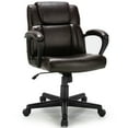 thumbnail image 1 of Costway Executive Leather Office Chair Adjustable Computer Desk Chair w/ Armrest, 1 of 11