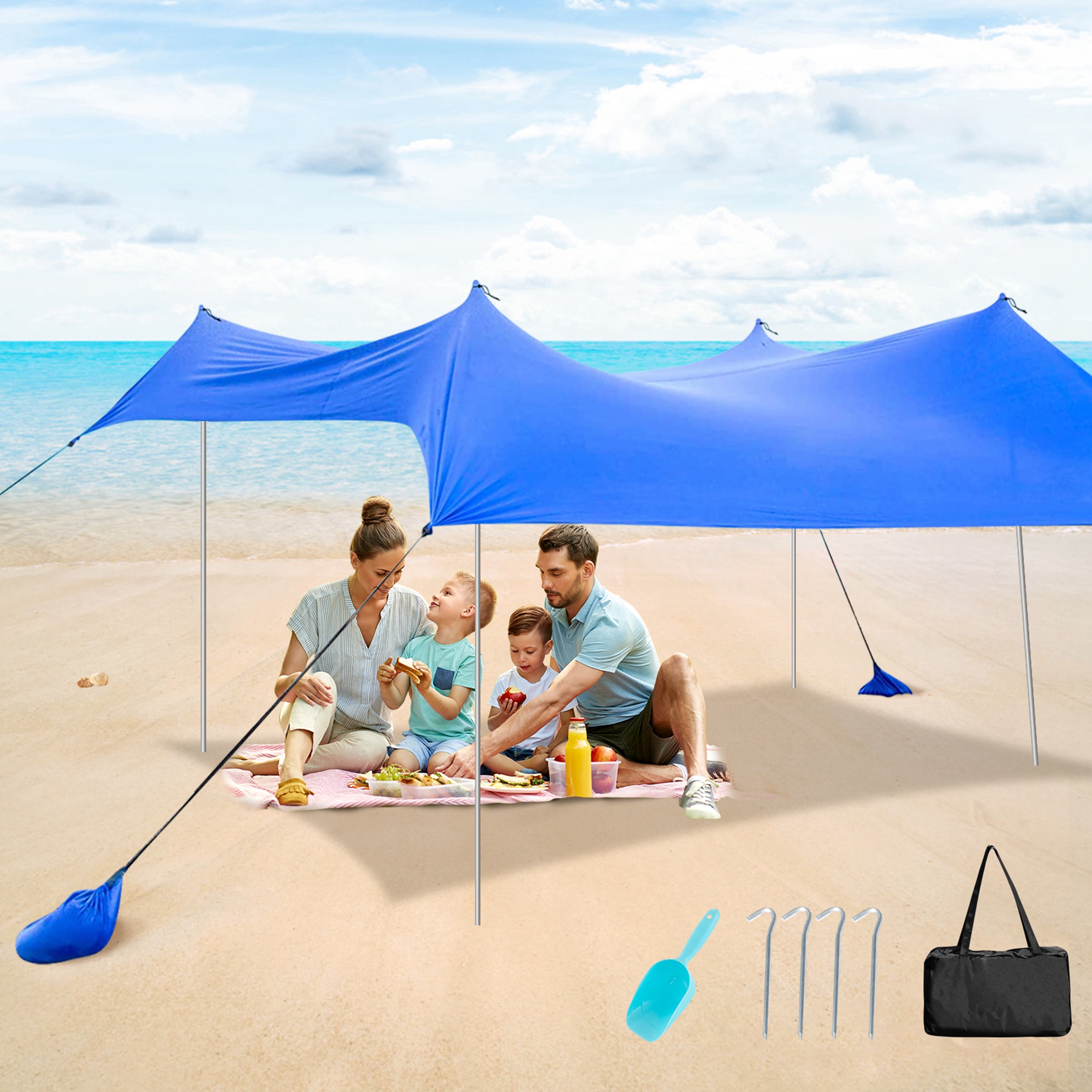 MuMuSen Beach Tent for Camping Person Waterproof Pop Up Instant Sun  Shelter Canopy Family Tent with Windproof Ropes Ultralight Blackout Portabl 