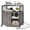thumbnail image 1 of Costway File Cabinet on Wheels with Charging Station & Cable Management Hole Shelves Grey, 1 of 10