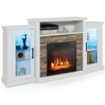 thumbnail image 1 of Costway Fireplace TV Stand with Led Lights & 18'' Electric Fireplace For 65" Wall-Mounted TV White, 1 of 10