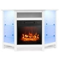 thumbnail image 1 of Costway Fireplace TV Stand with Led Lights & 18" Electric Fireplace for Tvs up to 50" White, 1 of 10