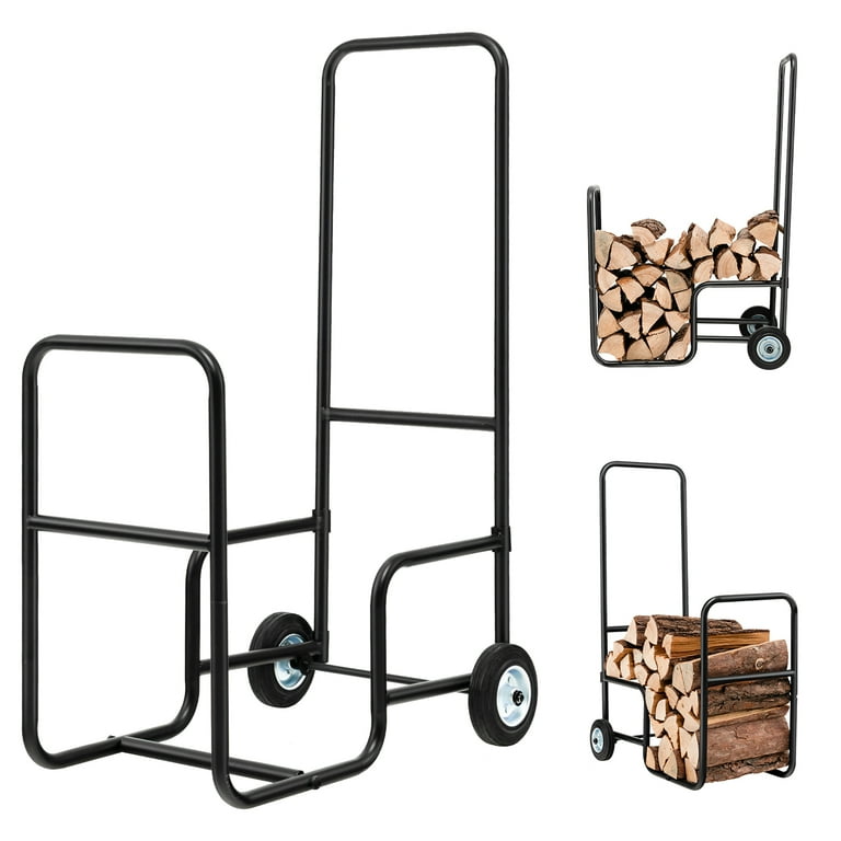Costway Firewood Carrier Log Wood Mover Hauler Fire Rack Caddy Cart Dolly Rolling Costway Firewood Carrier Log Wood Mover Hauler Fire Rack Caddy Cart Dolly Rolling