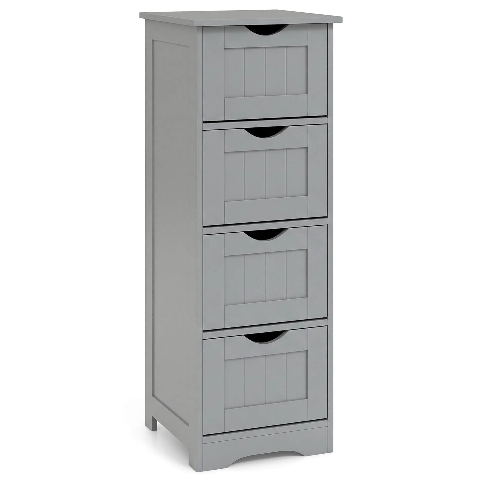 Costway 32.5'' Bathroom Floor Cabinet with Anti-tipping Device Freestanding Towel Cabinet Gray