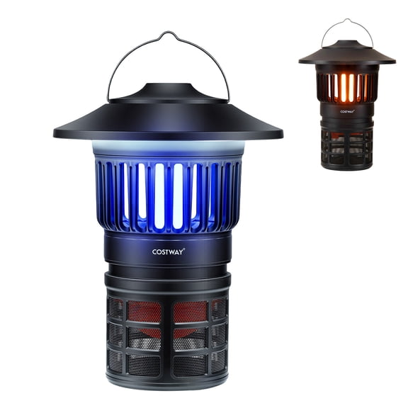 Costway Fly Trap with Light, Rechargeable Electric Bug Catcher & Killer with LED Lantern