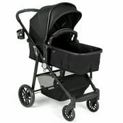 Costway Foldable Baby Stroller 2 in 1 Newborn Infant Travel Buggy Pushchair 22 lbs Black
