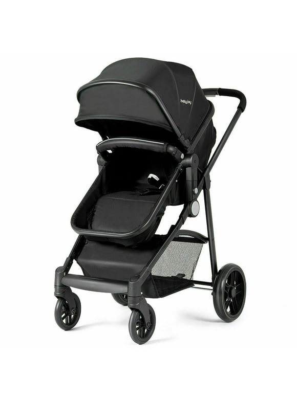 Costway Foldable Baby Stroller 2 in1 Newborn Infant Travel Buggy Pushchair Black