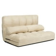 thumbnail image 1 of Costway Foldable Floor Sofa Bed 6-Position Adjustable Lounge Couch with 2 Pillows Beige, 1 of 10