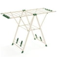 thumbnail image 1 of Costway Foldable Metal Laundry Drying Rack with Height Adjustable Wings, 16 Drying Rails Beige, 1 of 11