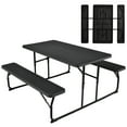 thumbnail image 1 of Costway Foldable Picnic Table Bench Set Outdoor Camping for Patio & Backyard Black, 1 of 10