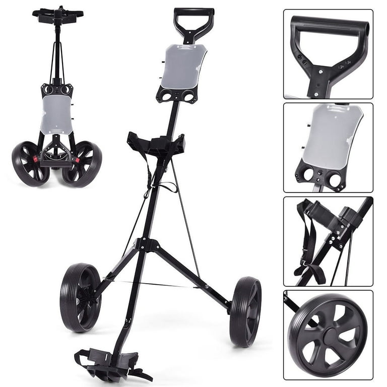 Costway Folding Wheel Golf Club Cart Trolley, Lightweight