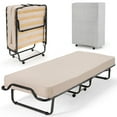 thumbnail image 1 of Costway Folding Bed w/Memory Foam Mattress Dust-Proof Bag Rollaway Metal Bed Sleeper Made in Italy, 1 of 10
