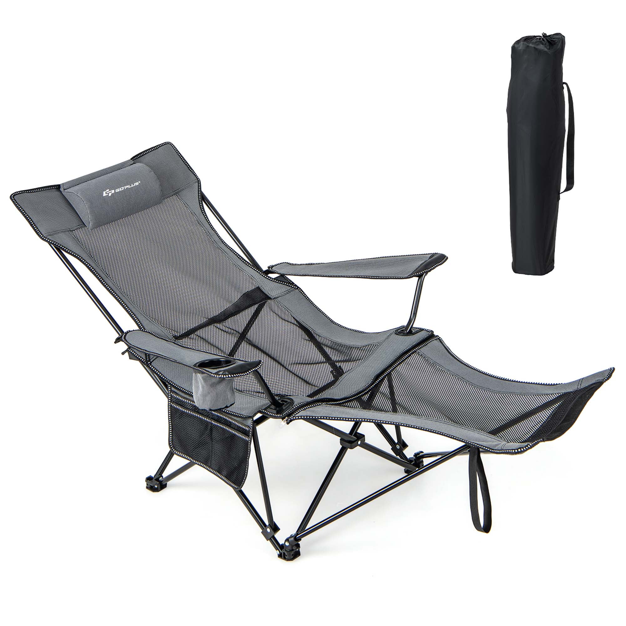 Free Shipping! Goplus Folding Camping Chair with Detachable Footrest ...