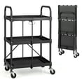 thumbnail image 1 of Costway Folding Collapsible Service Cart Heavy-Duty 3-Shelf Tool Cart with 4 Wheels, 1 of 10