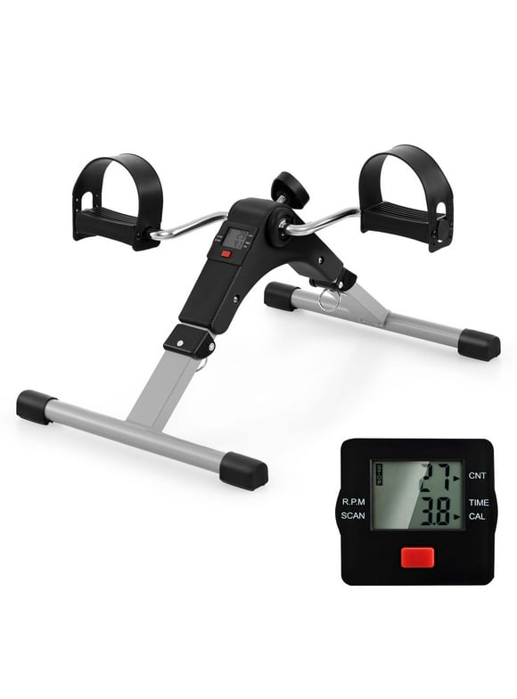 Costway Folding Fitness Pedal Stationary Under Desk Indoor Exercise Bike for Arms Legs