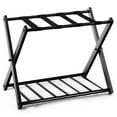 thumbnail image 1 of Costway Folding Luggage Rack with Shelf Travel Suitcase Shoe Storage Holder Wood Stand, 1 of 9
