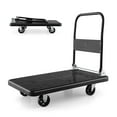 Costway Folding Push Cart Dolly Platform Hand Truck with 360° Swivel Wheels 880LBS Capacity