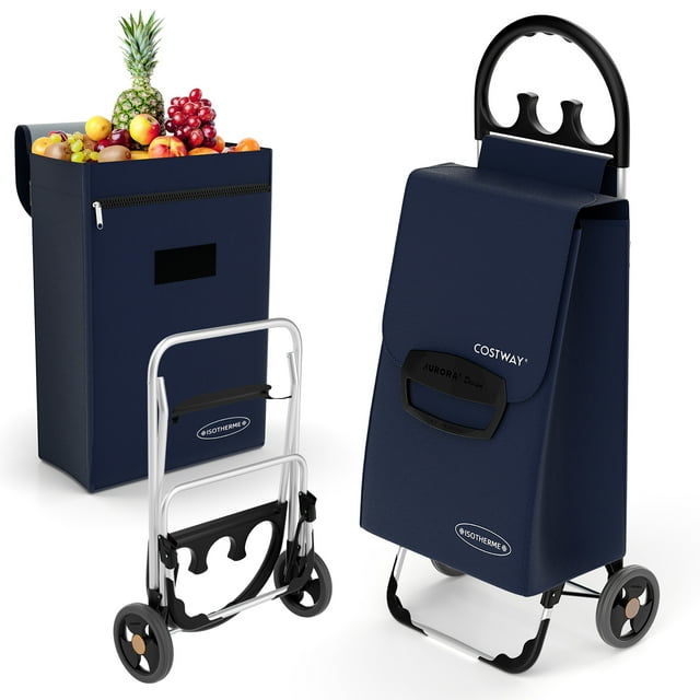Costway Compact Foldable HeavyDuty Trolley Folding Shopping Cart