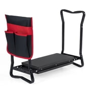 Costway Folding Sturdy Garden Kneeler Gardener Kneeling Pad & Cushion Seat Knee Pad Seat  Red
