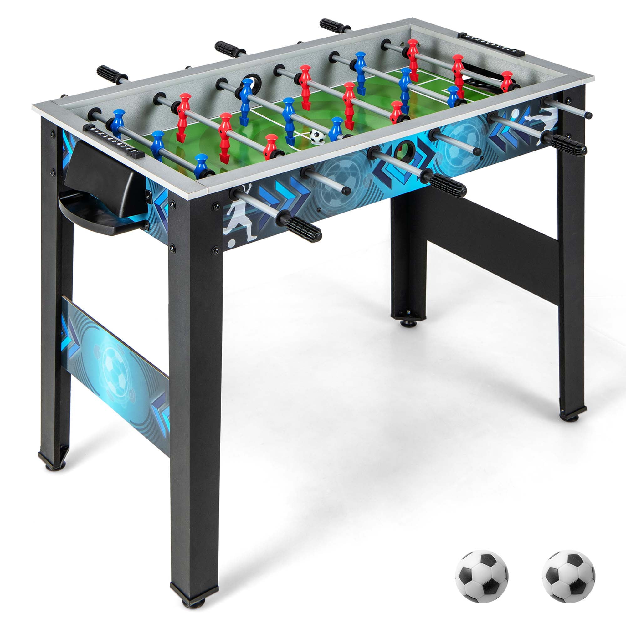 Costway Foosball Table Game Set with 2 Footballs, Smooth Handle, 18
