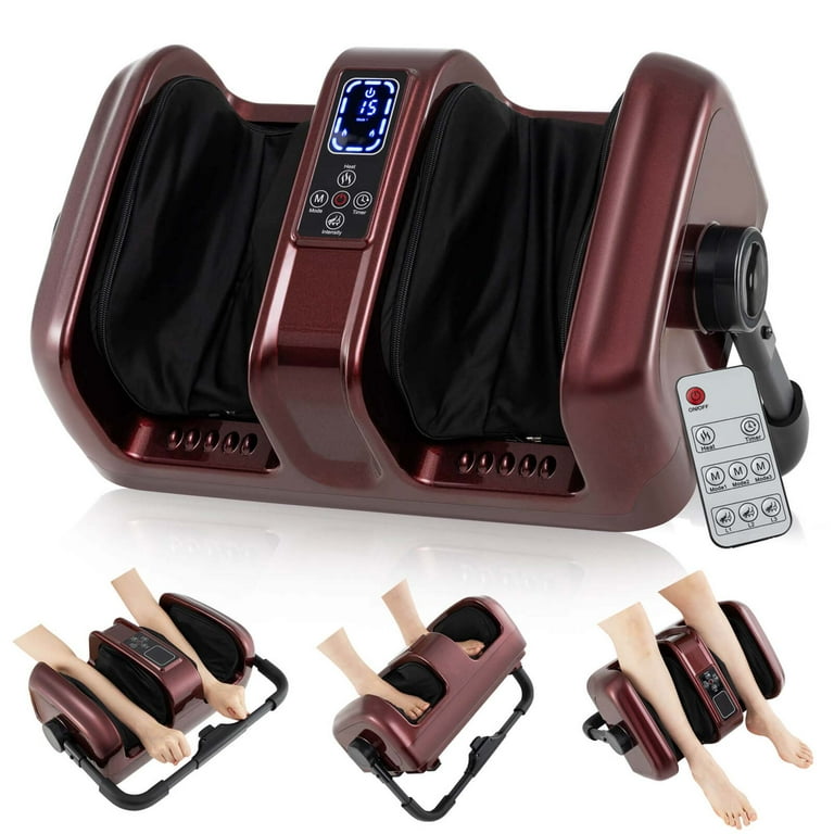 Foot and calf massager outlet with heat