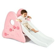 Costway Freestanding Baby Slide Indoor First Play Climber Slide Set for Boys Girls Pink