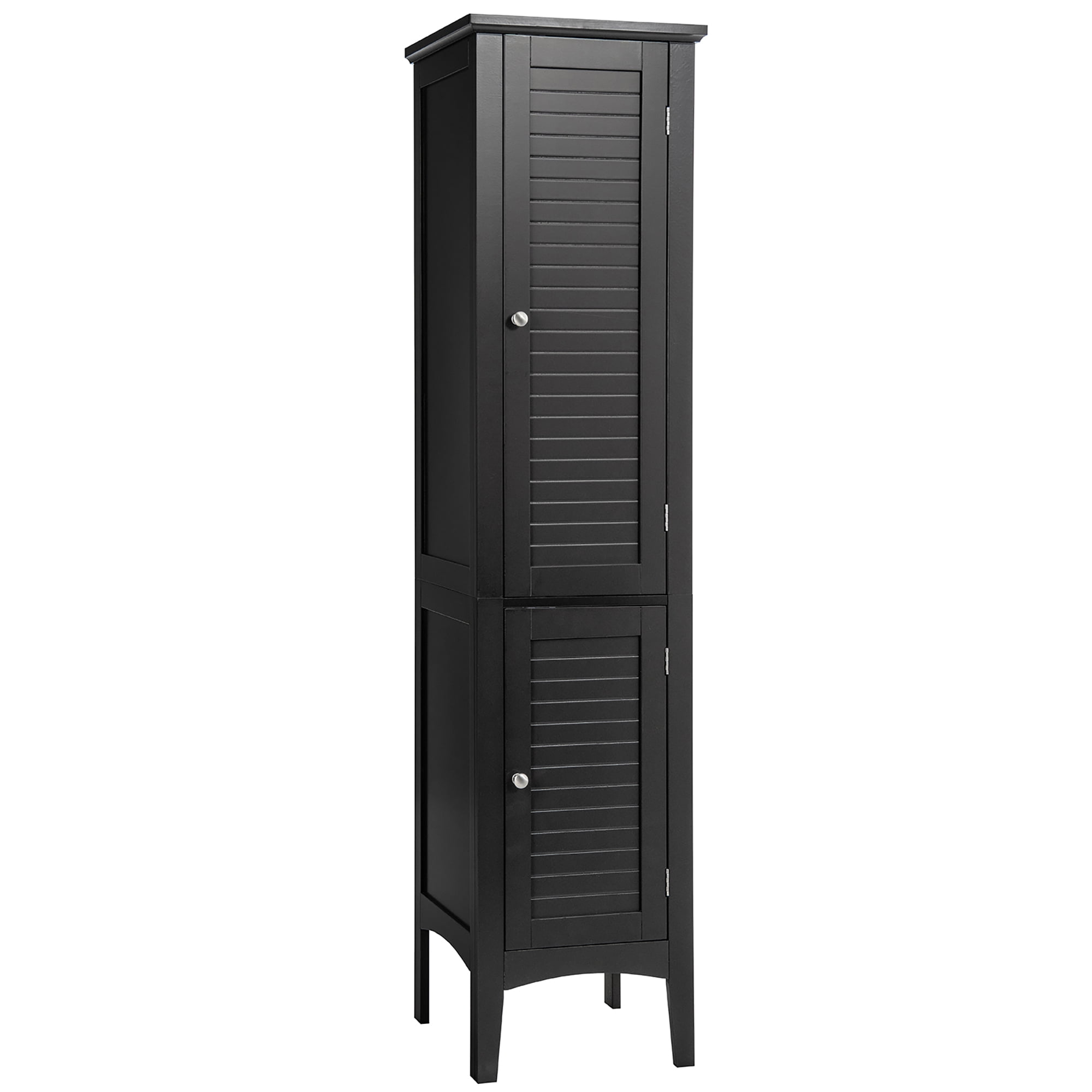 Runesay 24.72 in. W x 17.5 in. D x 31.5 in. H Black Brown Linen Cabinet Bathroom  Corner Storage Cabinet with Adjustable Shelf KY-WXNLHHM2 - The Home Depot