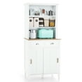thumbnail image 1 of Costway Freestanding Kitchen Pantry Storage Cabinet Buffet w/Hutch Sliding Door & Drawer White, 1 of 10