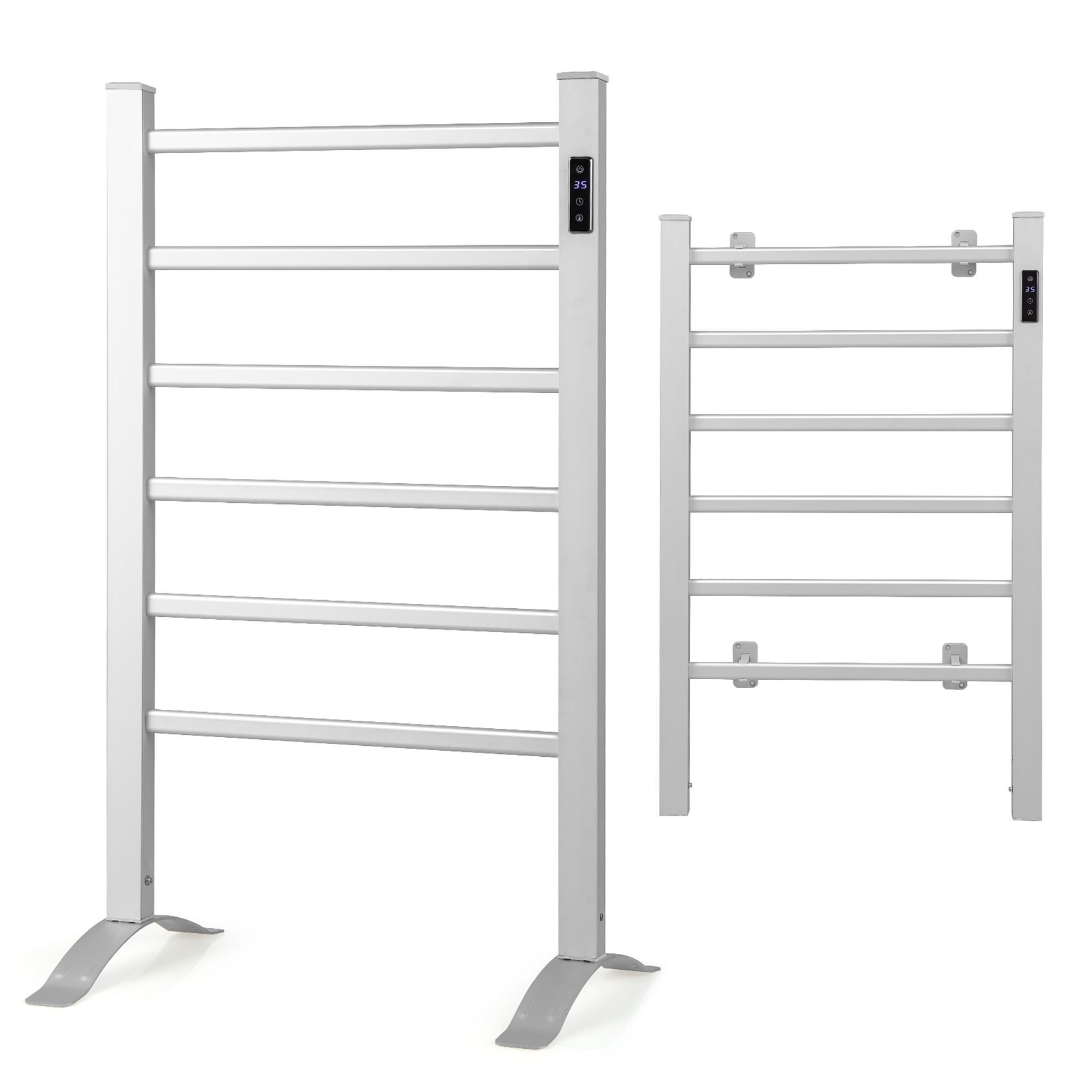 Costway Freestanding Wall Mounted Towel Warmer 6-Bar Aluminum Heated Towel  Rack w/ Timer - Walmart.com