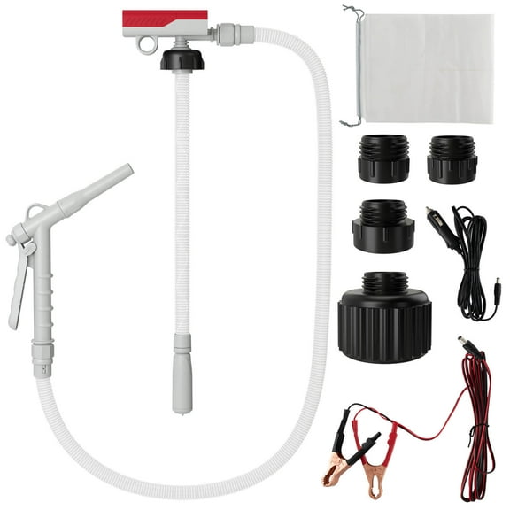 Costway Fuel Transfer Pump with Hand Trigger Nozzle for Flow Control & Stop Extra Long Hose