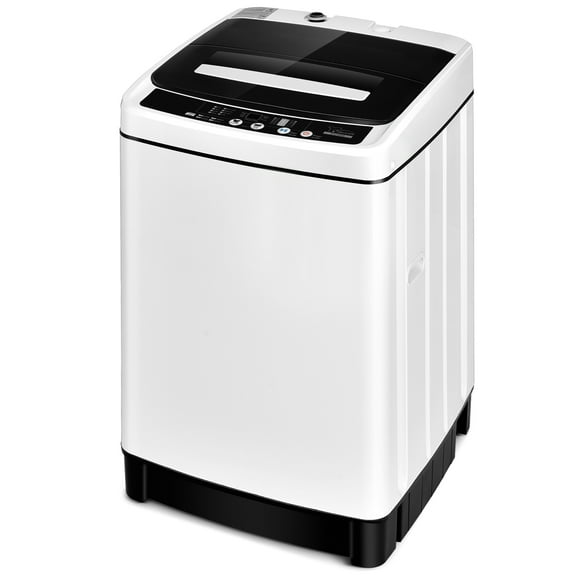 Costway Full-Automatic Washing Machine 1.5 Cu.Ft 11 LBS Spin Dryer White