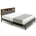thumbnail image 1 of Costway Full Bed Frame Upholstered Platform Bed Mattress Foundation with Storage Headboard, 1 of 9