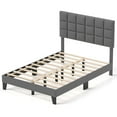 thumbnail image 1 of Costway Full Size Bed Frame Modern Linen Fabric Upholstered Platform Bed with Headboard, 1 of 10