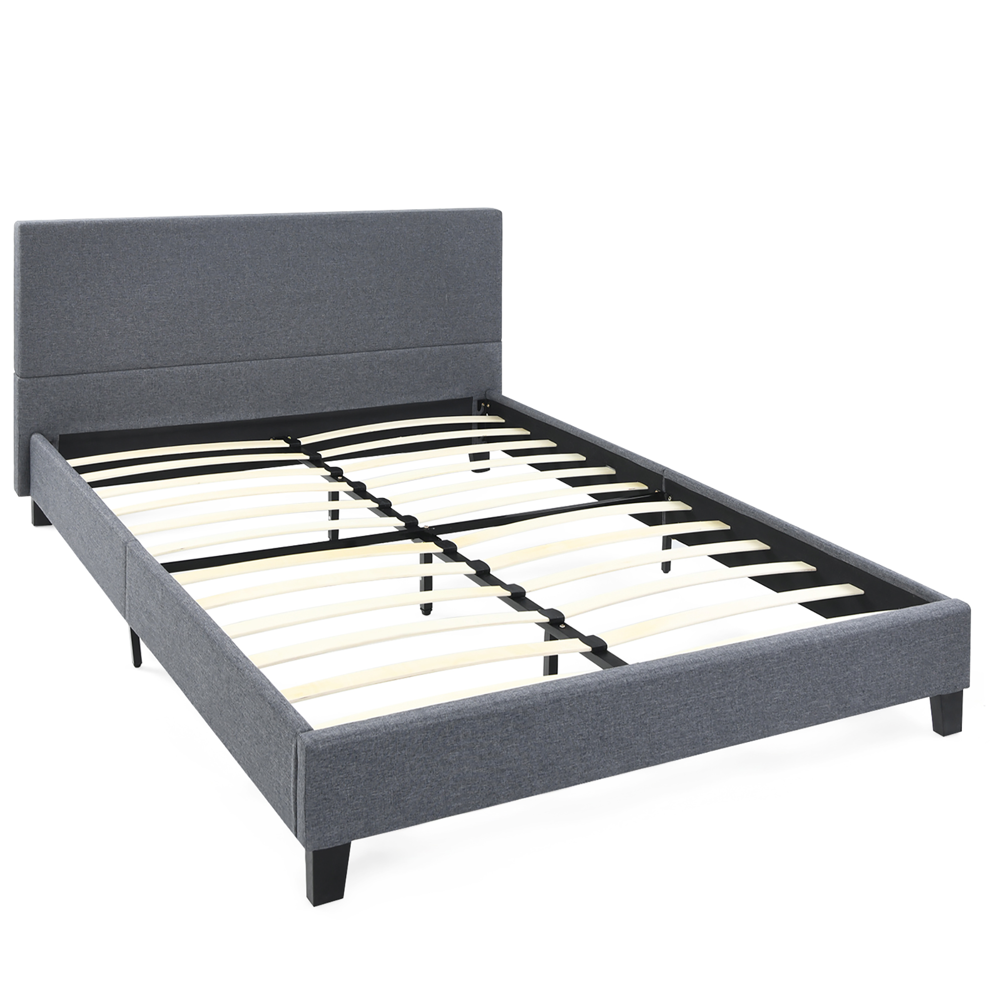 Costway Full Size Upholstered Platform Double Bed Frame with Linen