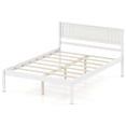 thumbnail image 1 of Costway Full Size Wooden Platform Bed Frame with Headboard Mattress Foundation, White, 1 of 10