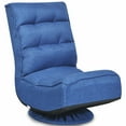 thumbnail image 1 of Costway Gaming Chair Fabric 6-Position Folding Lazy Sofa 360 Degree Swivel Grey\ Black\ Coffee High Back-Blue, 1 of 10