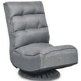 thumbnail image 1 of Costway Gaming Chair Fabric 6-Position Folding Lazy Sofa 360 Degree Swivel Grey, 1 of 12