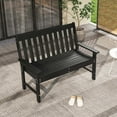 thumbnail image 1 of Costway Garden Bench All-Weather HDPE 2-Person Outdoor Bench for Front Porch Backyard Black, 1 of 10